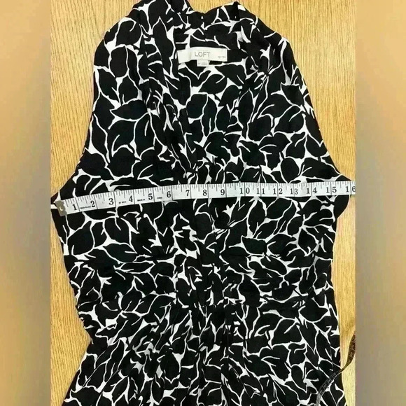 Loft Sleeveless Dress Black and White Knit Size Medium Petite - Picture 4 of 5